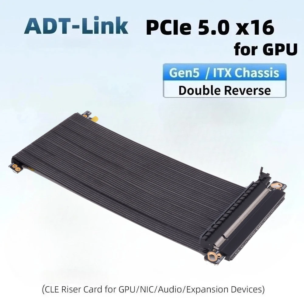 Ultra PCIe 5.0 X16 Riser Cable [RTX5090 RTX5080 RTX4090] Shielded Extreme 16x Double Reverse Gamings ITX Server PCI Express Gen5
