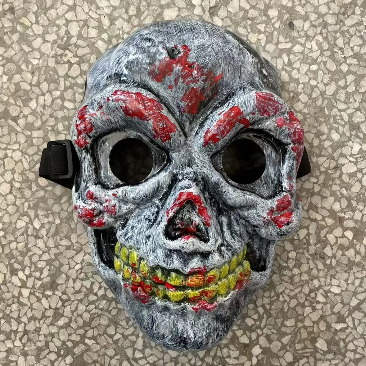 

New Foreign Trade Ghost Skull Mask Halloween Horror Gold and Silver Mask Horror Smiley Cold Light Sticker Line Surface