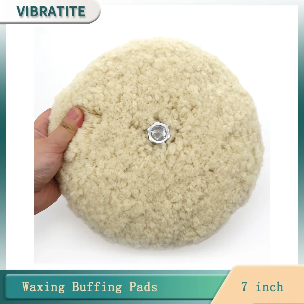 

7" Inch 180MM Polisher Waxing Buffing Pads Polisher Bonnet For Car paint Care Double-Side 100% Wool Car Polishing Pad for Waxing