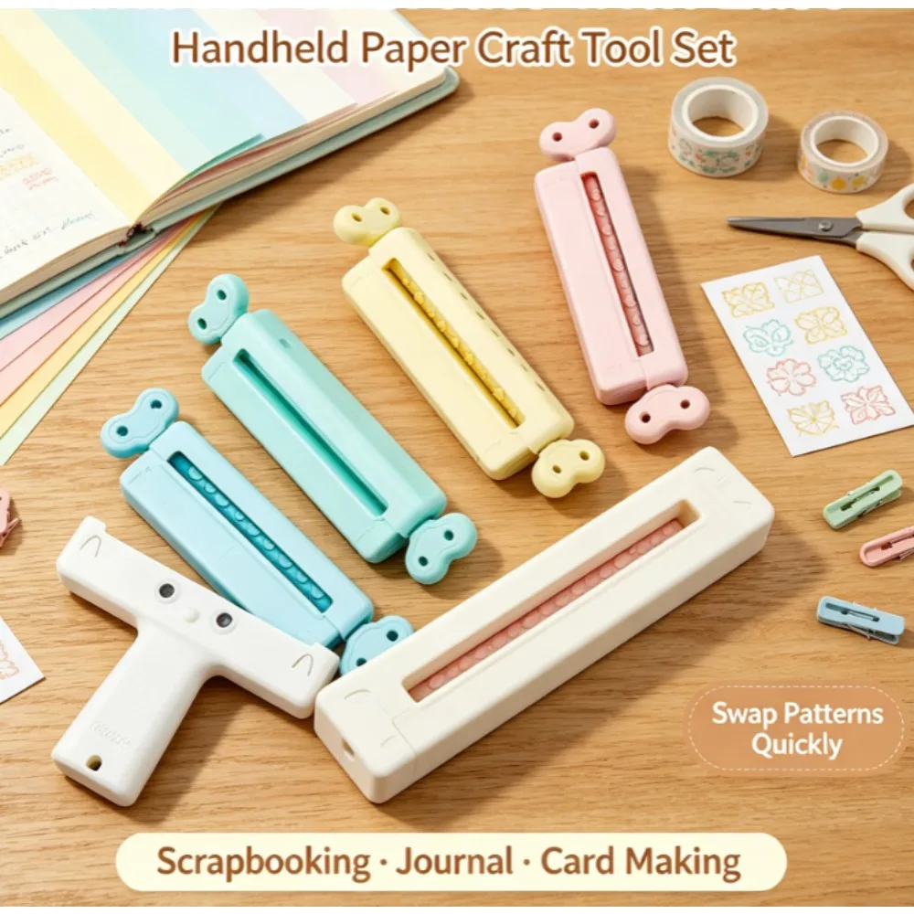 Outil de gaufrage manuel pour papier avec rouleau à motifs détachable et remplaçable, idéal pour le scrapbooking, la création de journaux et la fabrication de cartes