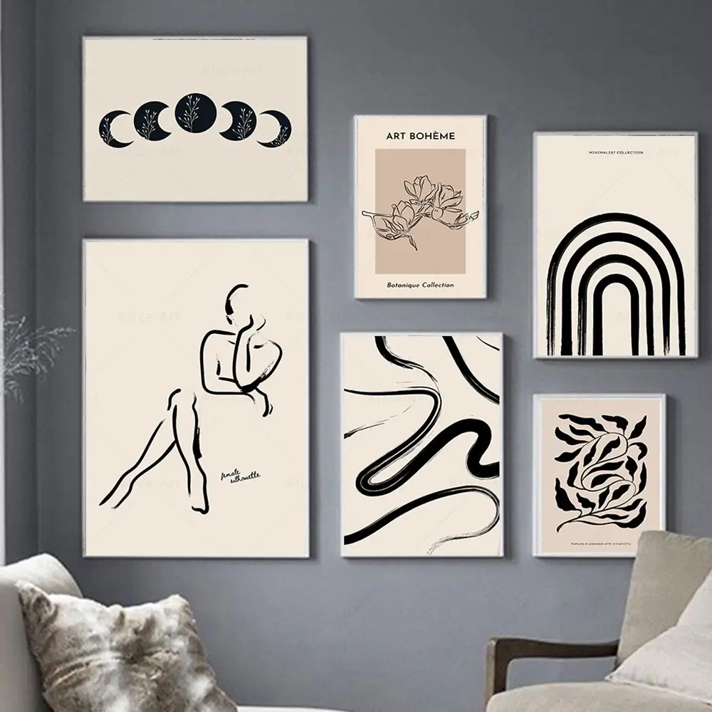 Abstract Matisse Line Art Trending Now Boho Wall Art Poster Modern Gallery Canvas Painting Pictures for Living Room Home Decor