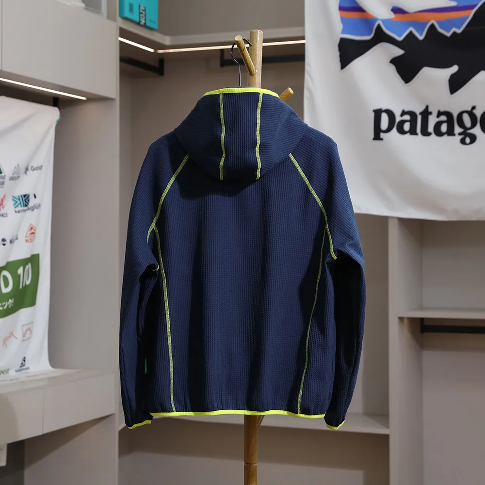 Unisex Outdoor Schnelltrocknende Waffel-Kapuzenjacke - Atmungsaktives & Schweißableitendes Reißverschluss-Oberteil für Frühlings- & Sommerwanderungen – Detail 3