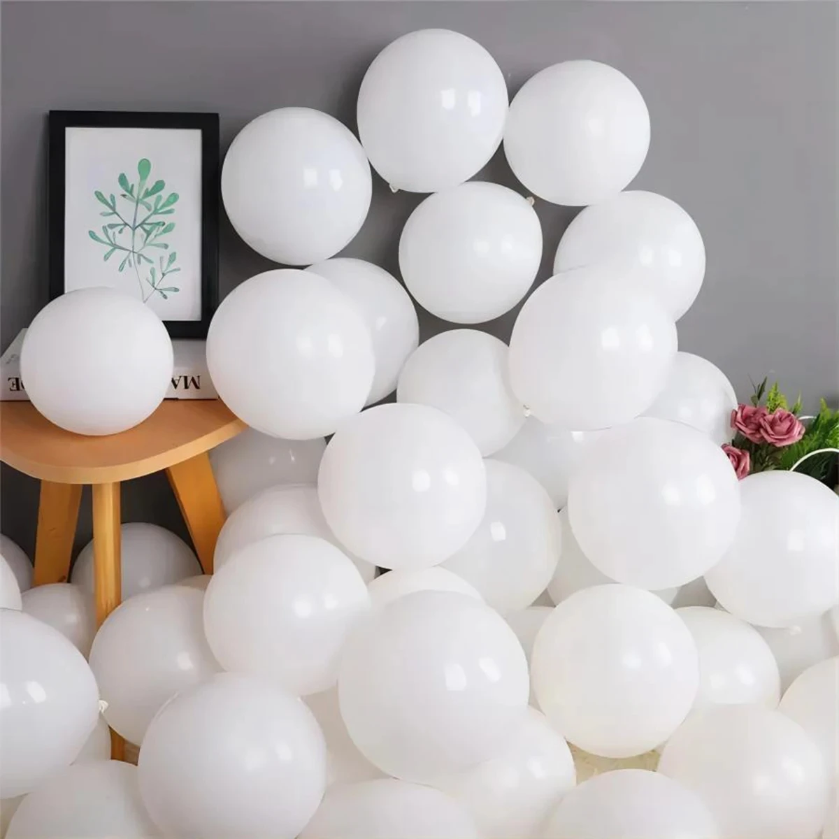 108pcs White Golden Latex Balloon Wreath Set, Balloons Garlands Arch Decoration Gift Party, Birthday