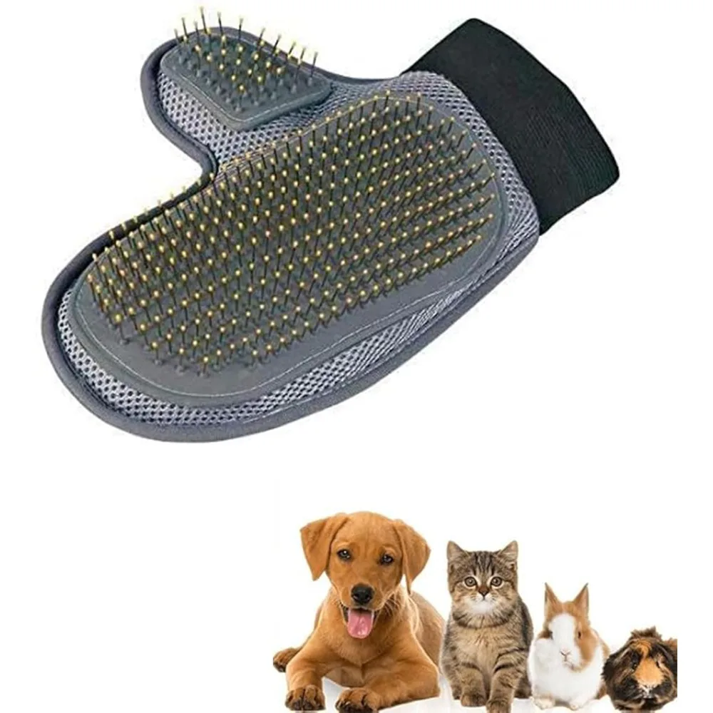 

1pc Dog Grooming Gloves Soft Bristles Pet Hair Remover Gloves Comfortable Hair Remover Mitt for Small Medium Large Dogs & Cats