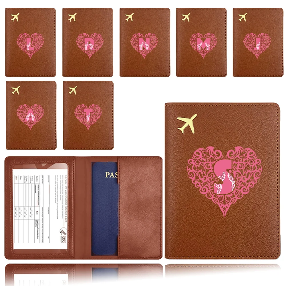 Passport Container RFIDblocking Passport Organization Passport Dustproof Holder Travel Business Storage Case Love Letter Pattern