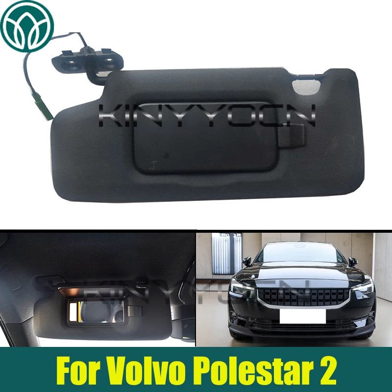 

Black Sun Visor For Volvo Polestar 2 Side Shade Sunvisor With Mirror With light Sunshade Cover Shade Sun Visor