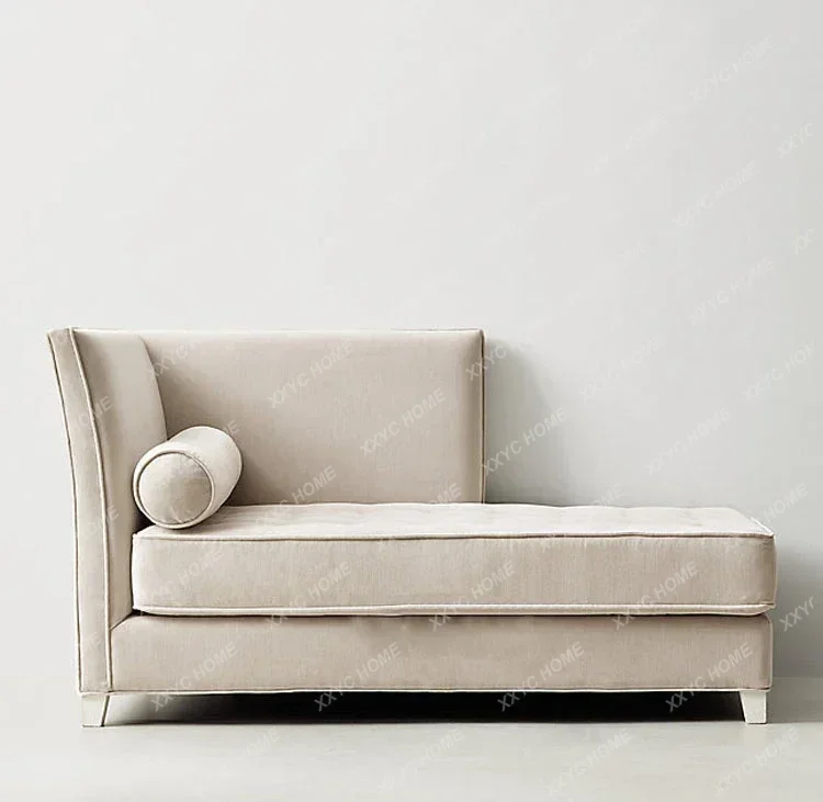 

D178 rural fabric concubine sofa chair concubine couch solid wood high back leisure sofa chair