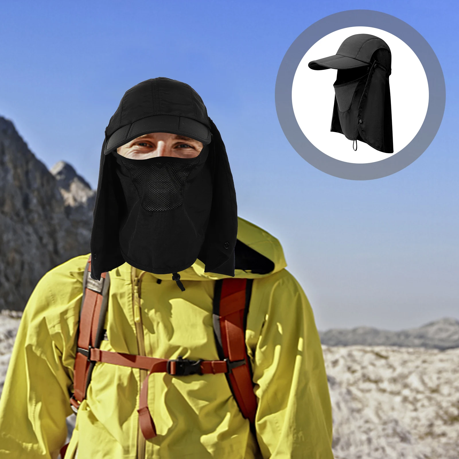

Quick Dry For Hiking Fishing Uv Resistant Breathable Outdoor Cycling Neck Protective Portable Folding Sun Protection Hat For