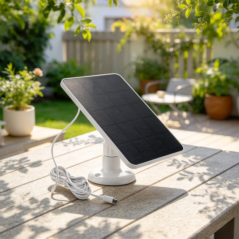 4W Monocrystalline Solar Panel Charger For Ring Up Cam, Compatible With For Blink Outdoor, Weatherproof Low-Power Monitoring
