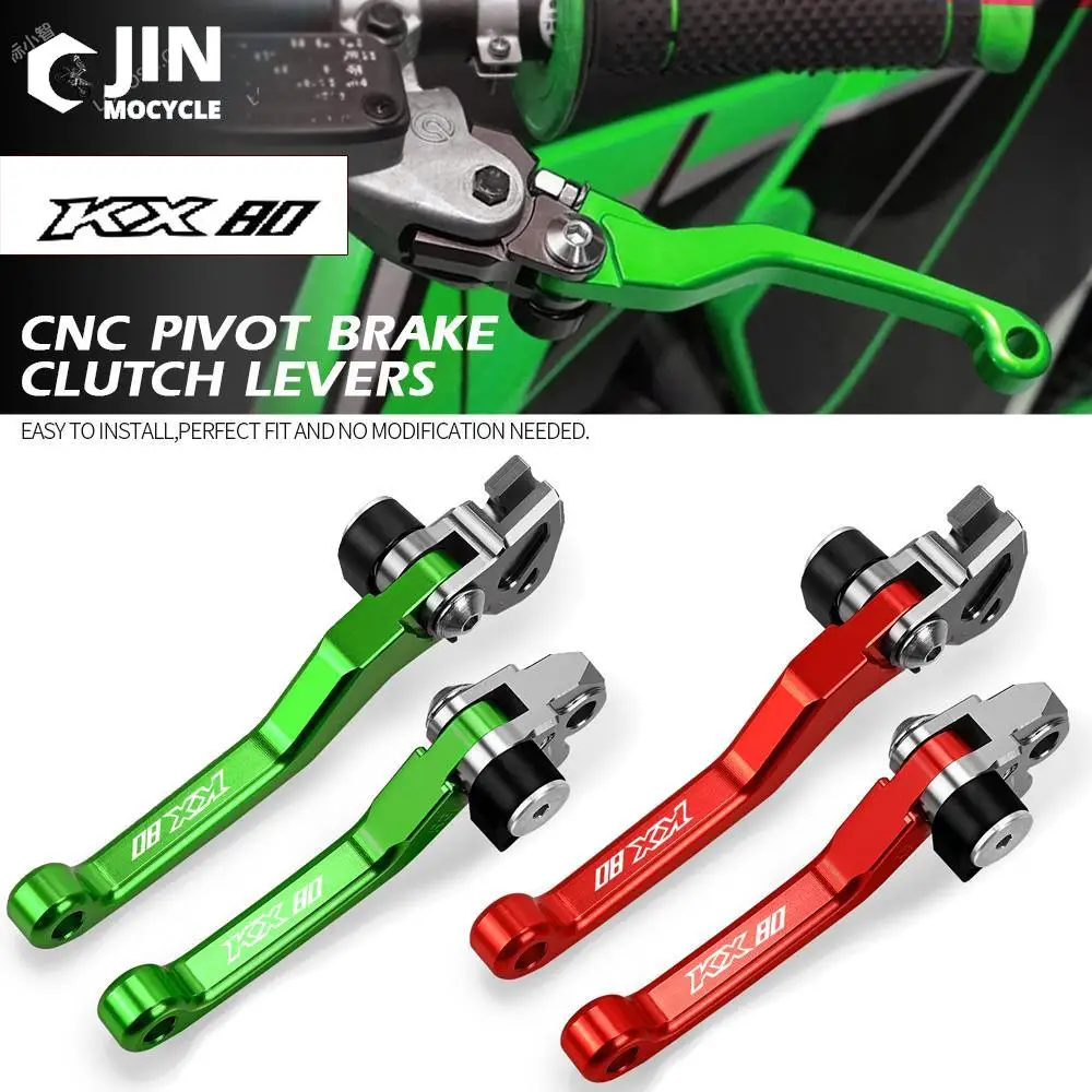 

DirtBike For Kawasaki KX80 2001-2018 2019 2020 2021 Motorcoss Pit Dirt Bike Pivot Foldable Brake Clutch Levers With LOGO KX80