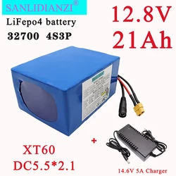 12.8V 21Ah 32700 Lifepo4 battery pack 4S3P with 40A balanced BMS12V uninterruptible power supply DIY solar 14.6V 5A charger