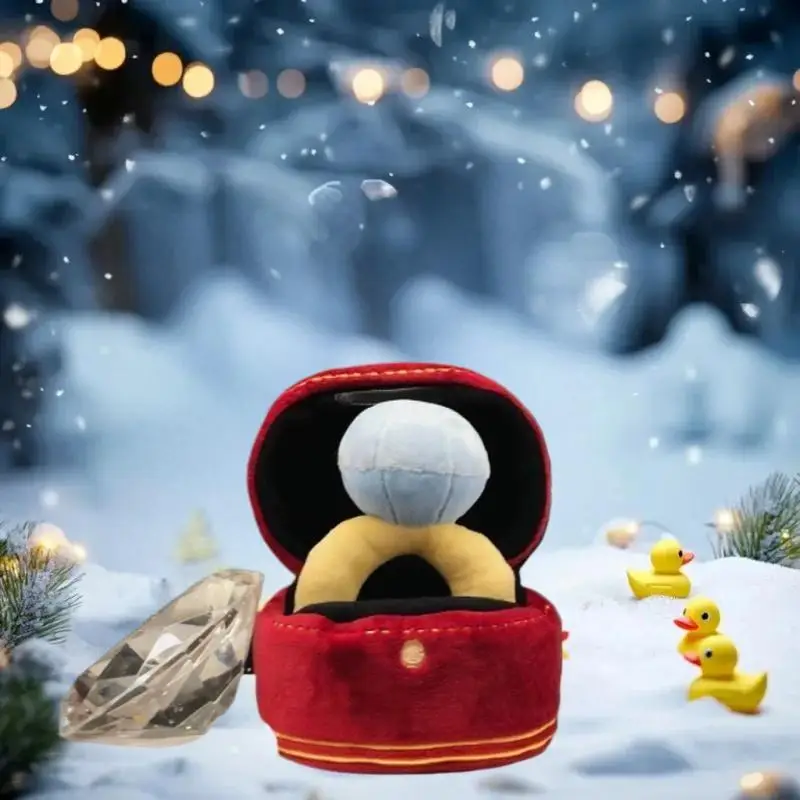 Innovative Plush Doll Ring Box Set featuring Big Diamond, Unique Stuffed Toy Birthday Gift
