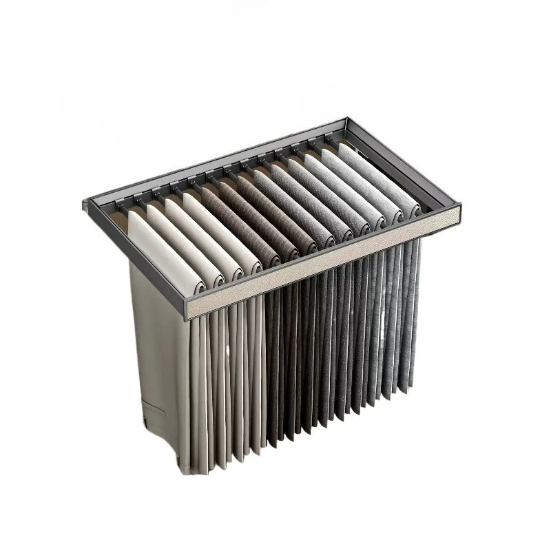 Wardrobe Built-in Pull-out Pants Wardrobe Storage Household Multi-functional Side-mounted Damping Pants Rack Telescopic
