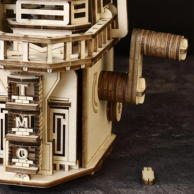 OUZEY Game Factory Building Kit - 3D Wooden Mechanical Puzzle, DIY Assembly Model with Moving Parts for Adult Hobbyists