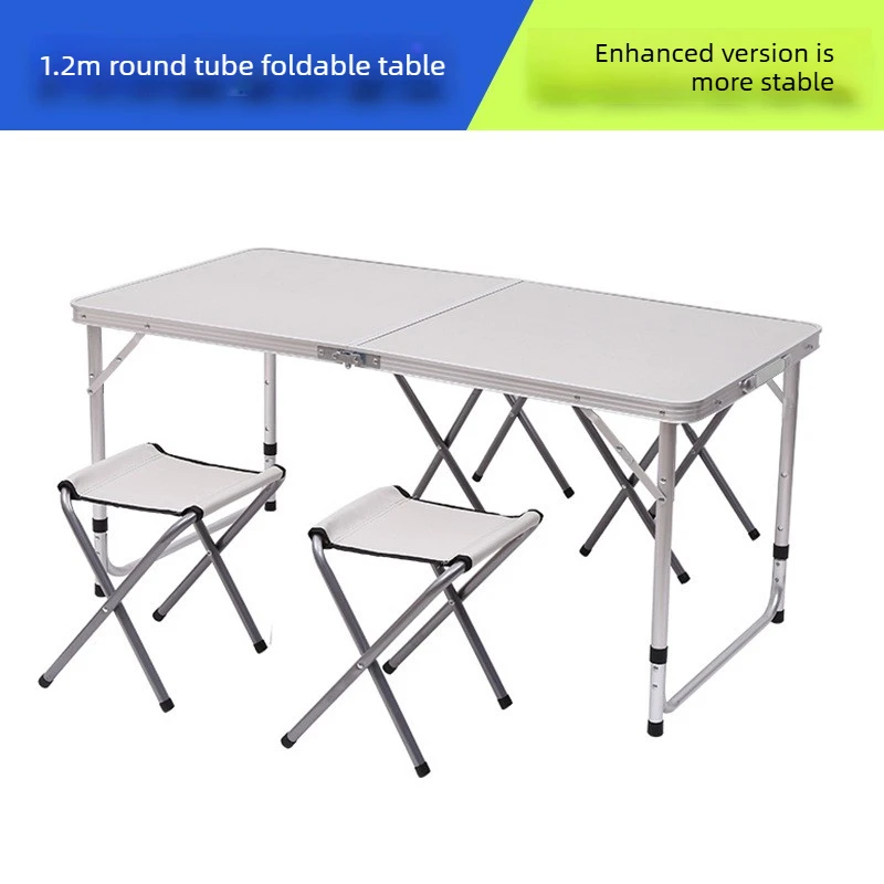Aluminum Alloy Folding Table Set Portable Height Adjustable Camping Table Lightweight Foldable Desk for BBQ Picnic Vendor Stall