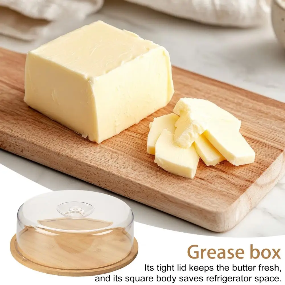 Countertop Butter Dish Butter Storage Container Bamboo Butter Dish with Lid Cake Display Server Tray Mini Cheese Board Plate