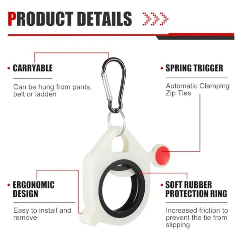 Plastic Cable Tie Organizer Holder Fluorescent Storage Plastic Cable Tie Portable Cable Tie Storage Key Chain Wiring Accessories image 6