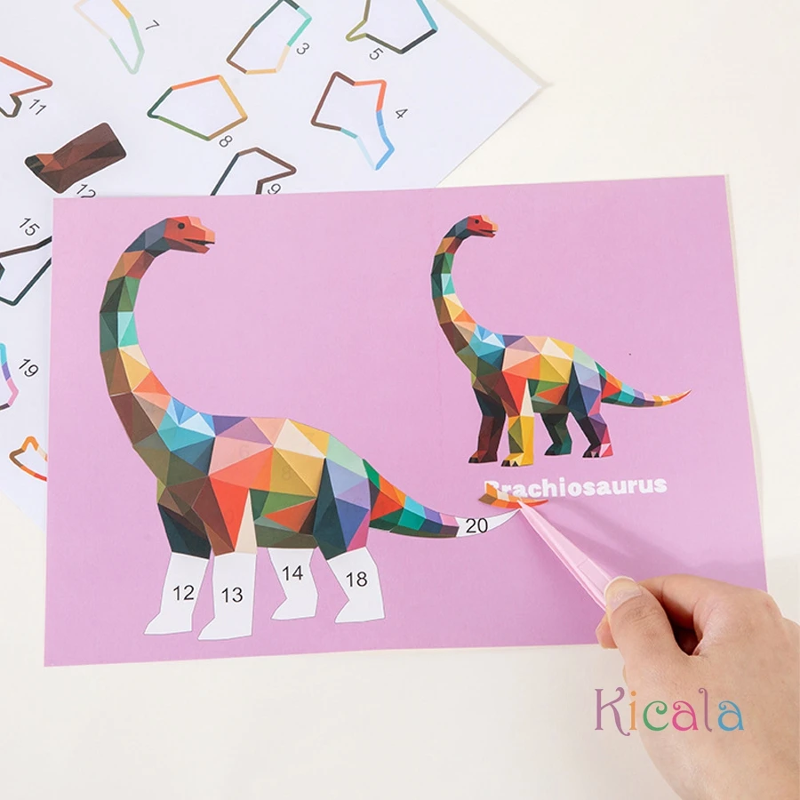 3D Geometryczne Puzzle Naklejki DIY Zabawki Edukacyjne dla Dzieci Dopasowywanie Zwierząt i Pojazdów Kreatywna Zabawka Edukacyjna dla Maluchów