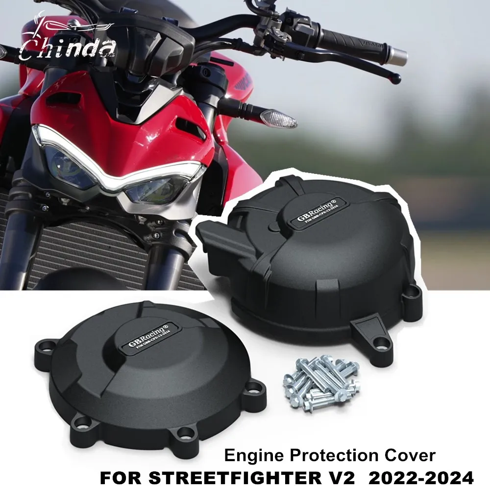 

Комплекты крышек двигателя мотоцикла Streetfighter V2 для Ducati Streetfighter V2 2022-2024, защита капота, крышка двигателя