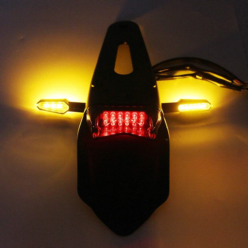 Motorcycle LED Turn Signal Lights Amber 12V 10mm Mini Moto Indicator Lamp Universal Double-Sided Front Rear Turn Signal Lights