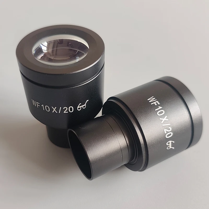 2pcs High Eye-point Wide Field Eyepiece for Biological Microscope WF10X with Mounting Size 23.2 mm Field of View 18mm 20 mm