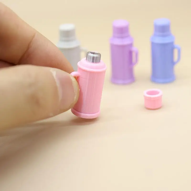 1Pcs Mini Pastel Thermos Models Cute Design Sturdy Plastic For Dollhouse Sand Table Decor Photography Props