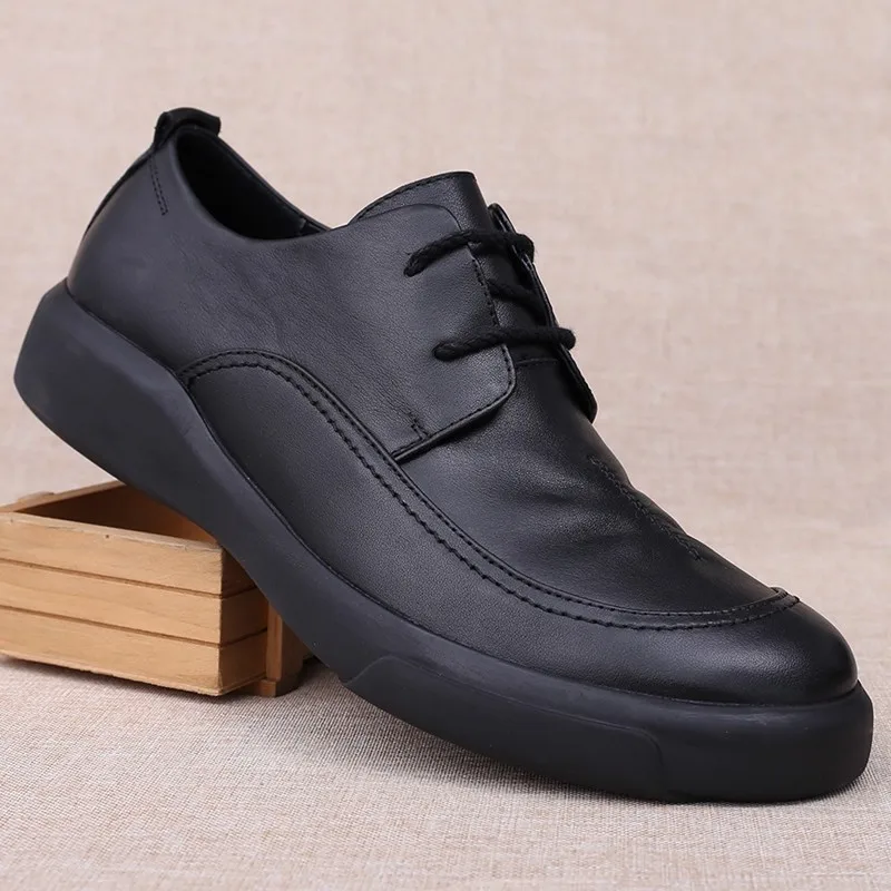 

Повседневные мужские туфли из натуральной кожи с перфорацией, удобные, дышащие, модные, в китайском стиле, с круглым носком