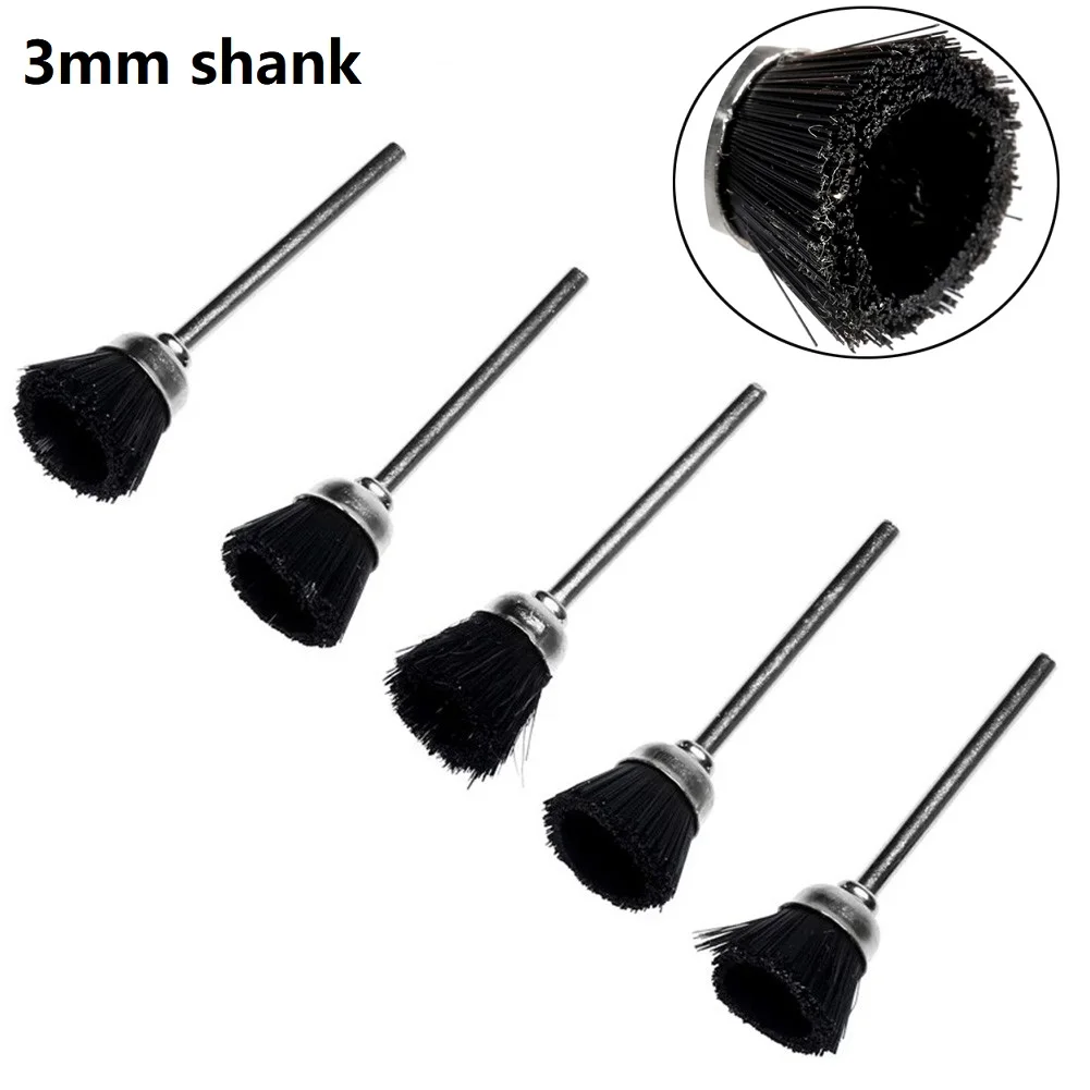 Brand New High Quality 1 Set Brushes Wheel Brushes Black Bristles Brush Brushes Wheel Brushes Degreasing Burr Rust