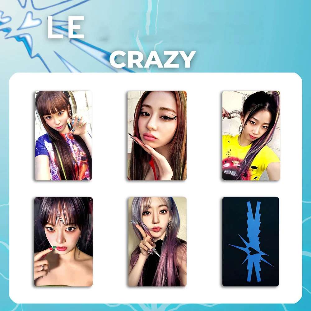 Kpop Album CRAZY Photocard 5pcs/Set Double Sides Printing Korean Style LOMO Card Special Card CHAEWON YUNJIN Fan Collection Gift