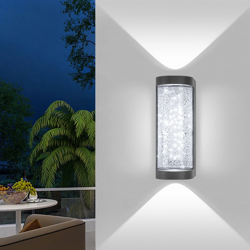 Imagem -02 - Impermeável Led Crystal Wall Light Lâmpada ao ar Livre up Down Lâmpada Moderna para Casa Escadas Quarto Cabeceira Banheiro Cob 10w