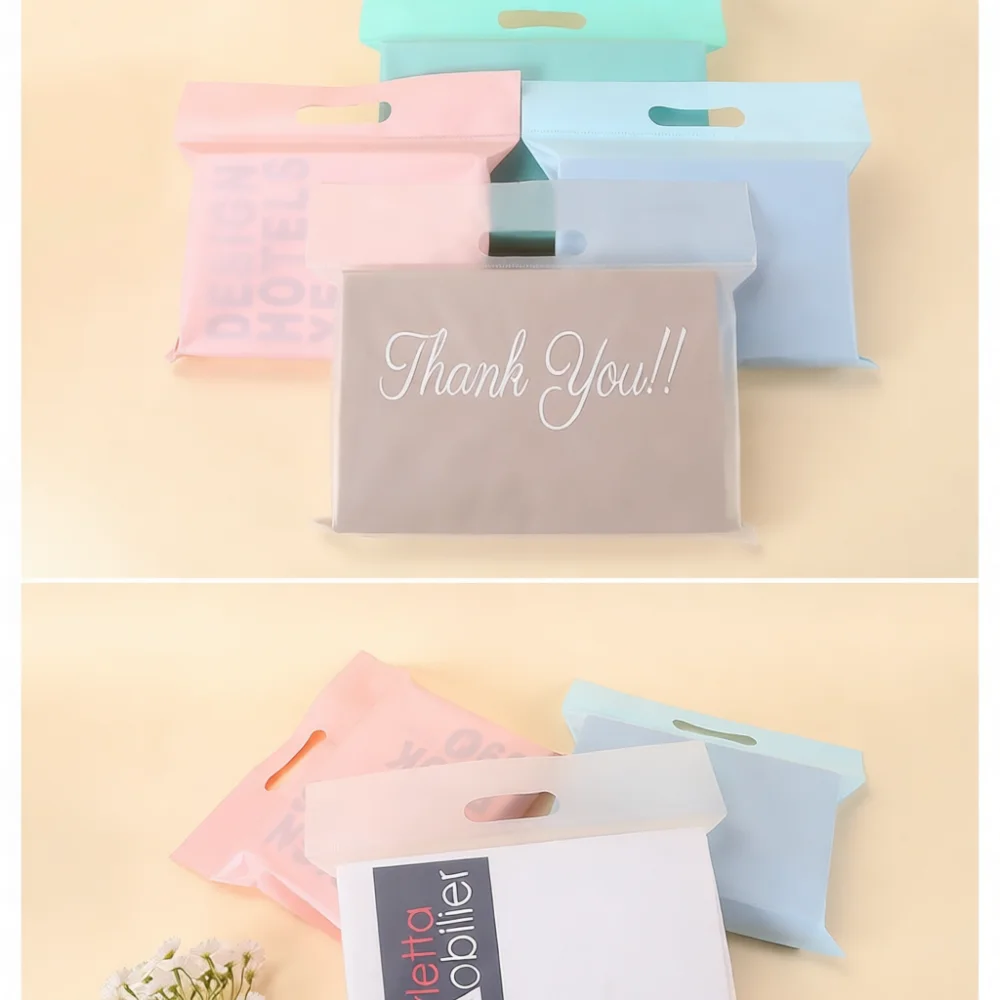 Thickened Frosted Mailing Envelopes Portable Handle Courier Bags Waterproof Shipping Pouches For Clothing Retail Gift Delivery S
