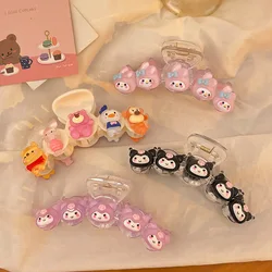 Sanrio Cinnamoroll Kuromi My Melody Kawaii  Hair Clip Shark Clip Hairpin  Anime Headwear Christmas Gifts Cute Girls Gifts