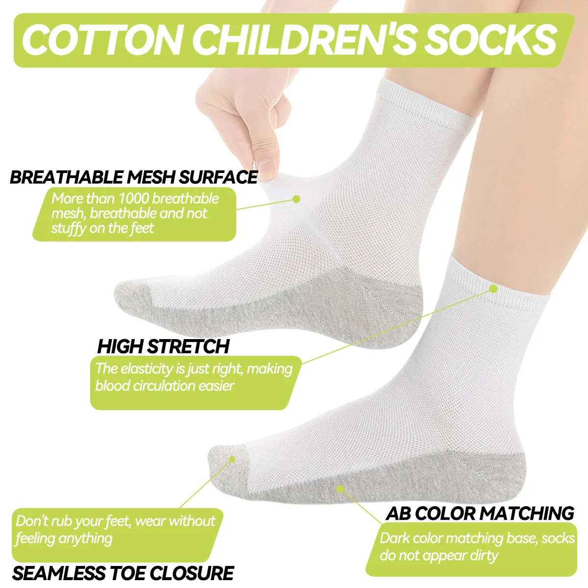 Stain-Resistant Pure Cotton Seamless Mesh-Breathable Summer Top for School And Home Wear - Suitable for Kids And Adults