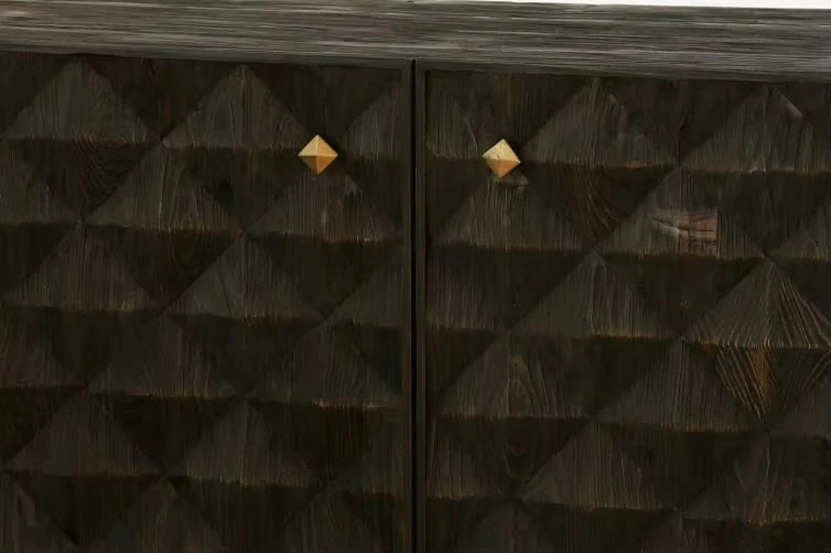 Black Side Tables 2 Drawer Oak Solid Wood Nightstand Bedside Table Modern Luxury For Living Room