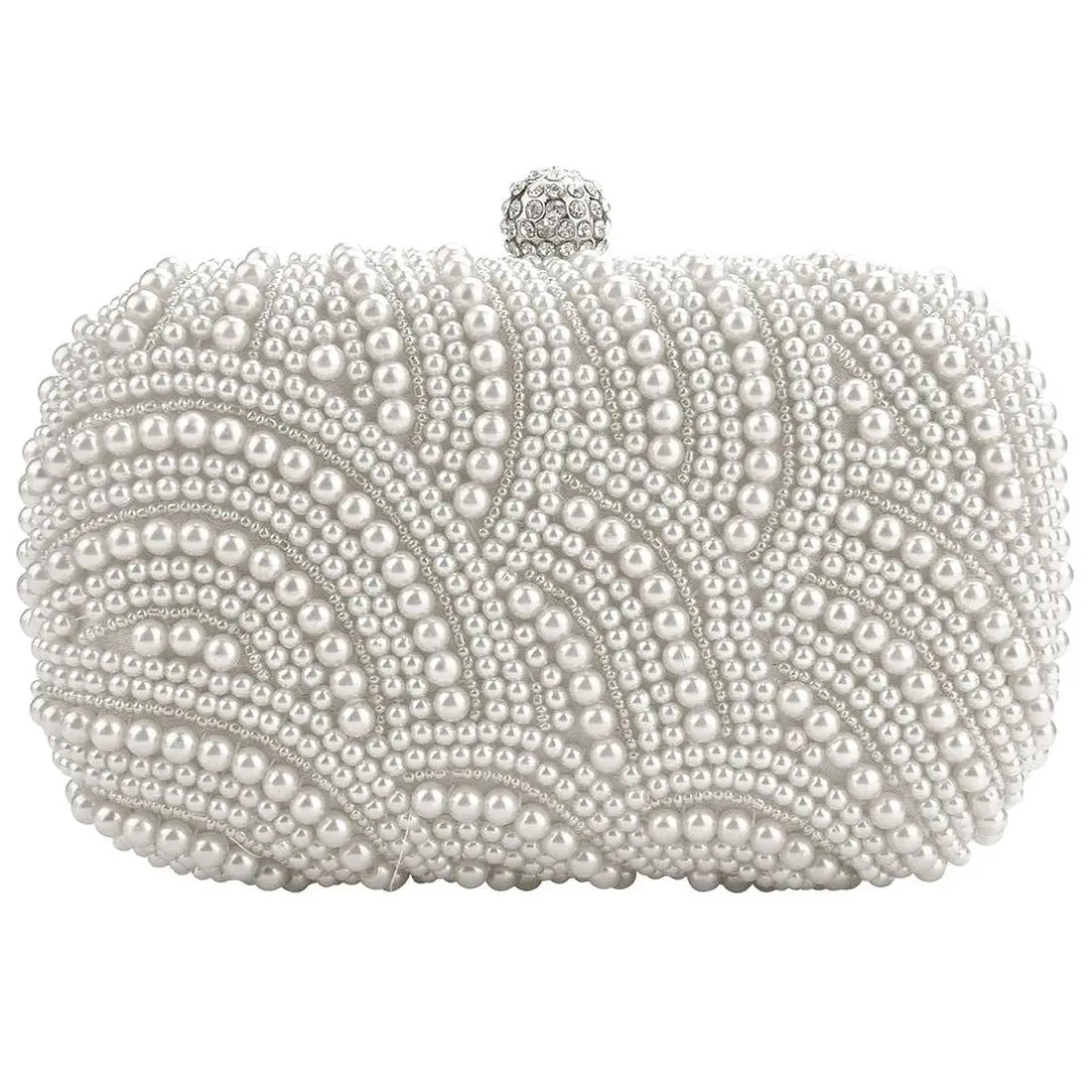 

Fashion Beaded Clutch Bag Bridal Handbag Wedding Party Tri-Use Bag Shape Elegant Women's Bag for All Seasons