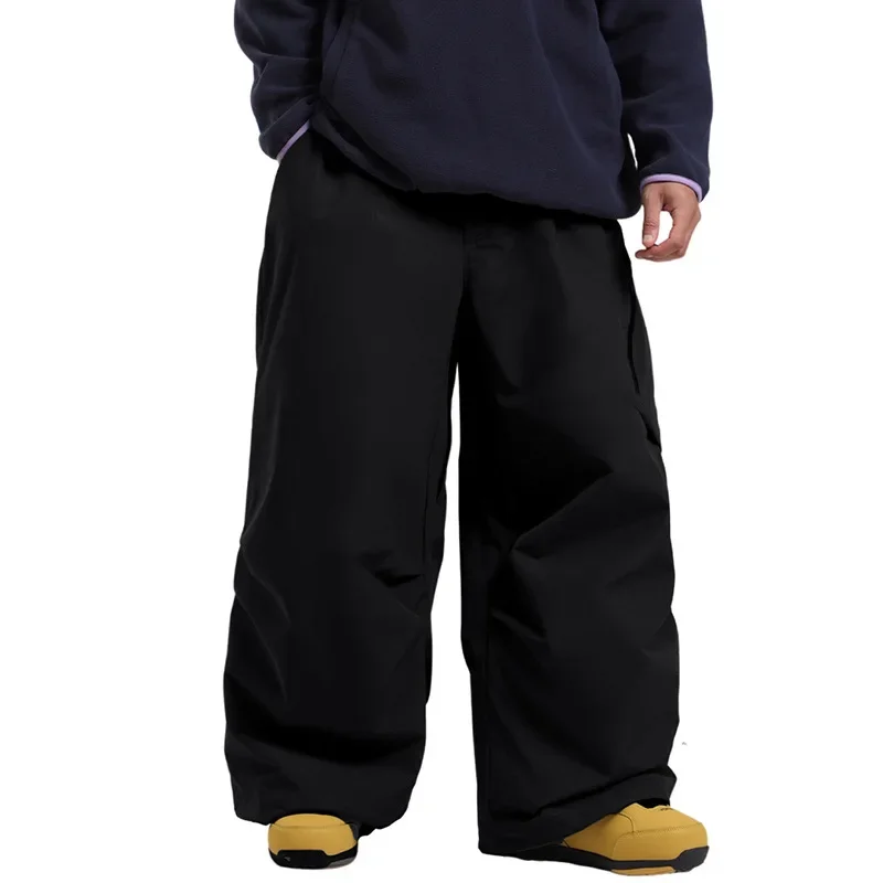 

2025 New Ski Pants Women's Winter Outdoor Single Board Warm Breathable Waterproof Pants Men's Wide Leg Loose Sports Pants