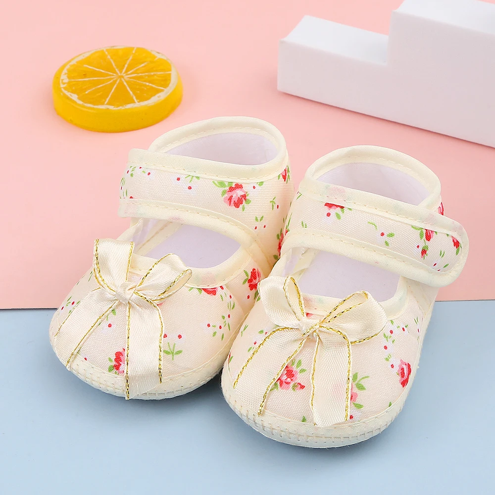 1 Pair of Baby Non-Slip Learning Walking Shoes, Cute Bow Design, Suitable for Indoor and Outdoor, Parties and Gatherings