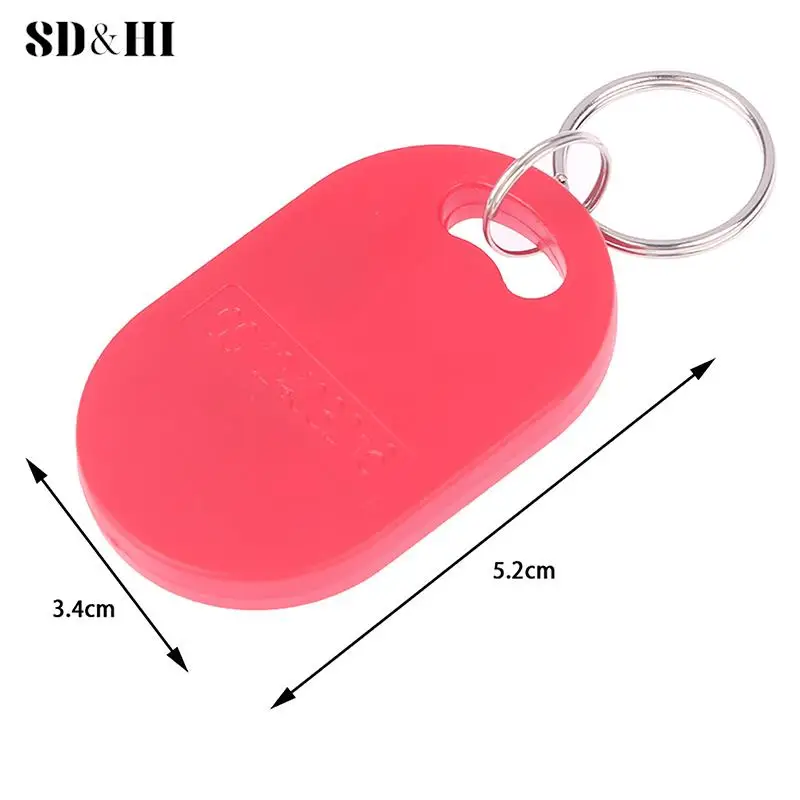Dual Chip Frequency RFID Composite Key Tags, IC mutável e ID Keyfob, 125KHZ, T5577, 13.56MHZ, regravável