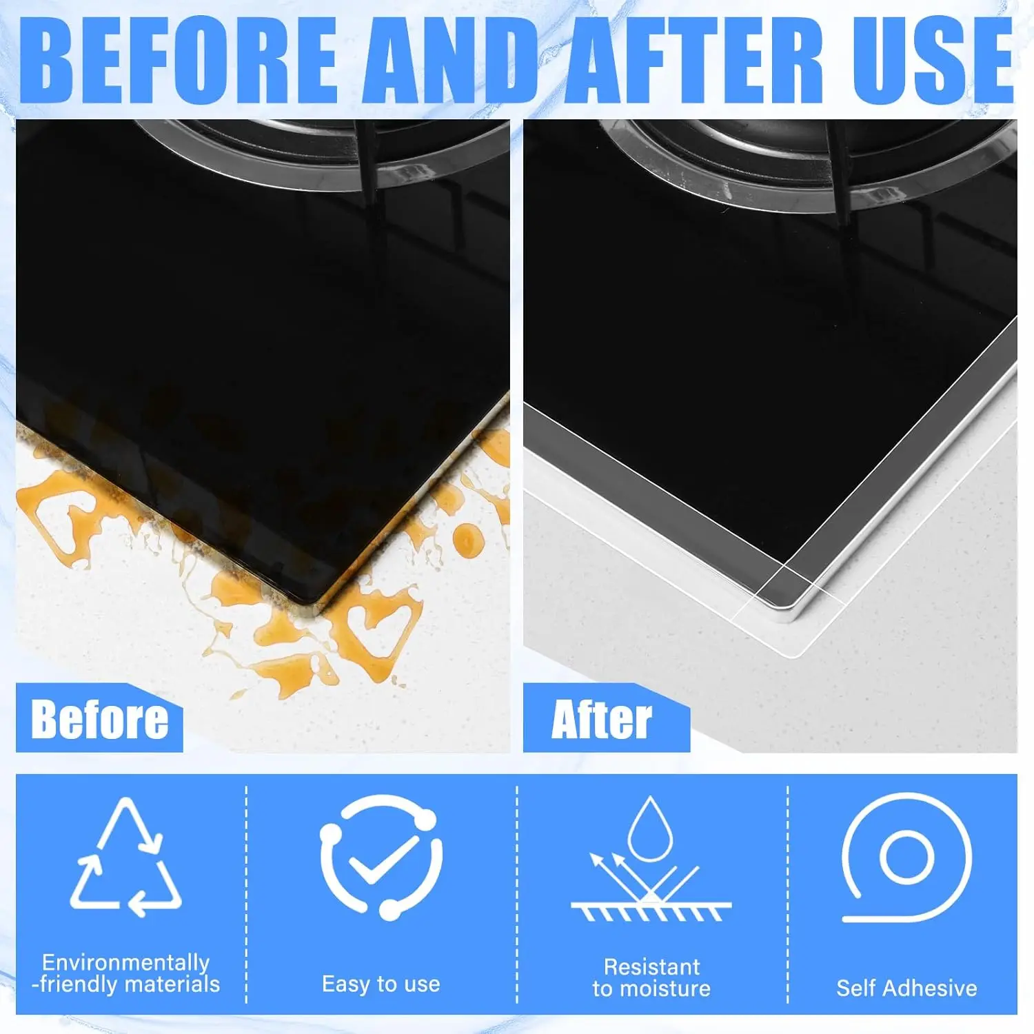 Cinta de calafateo transparente, tira de calafateo autoadhesiva impermeable, cinta selladora para bañera, Protector de borde de pared para suelo de cocina (PVC)