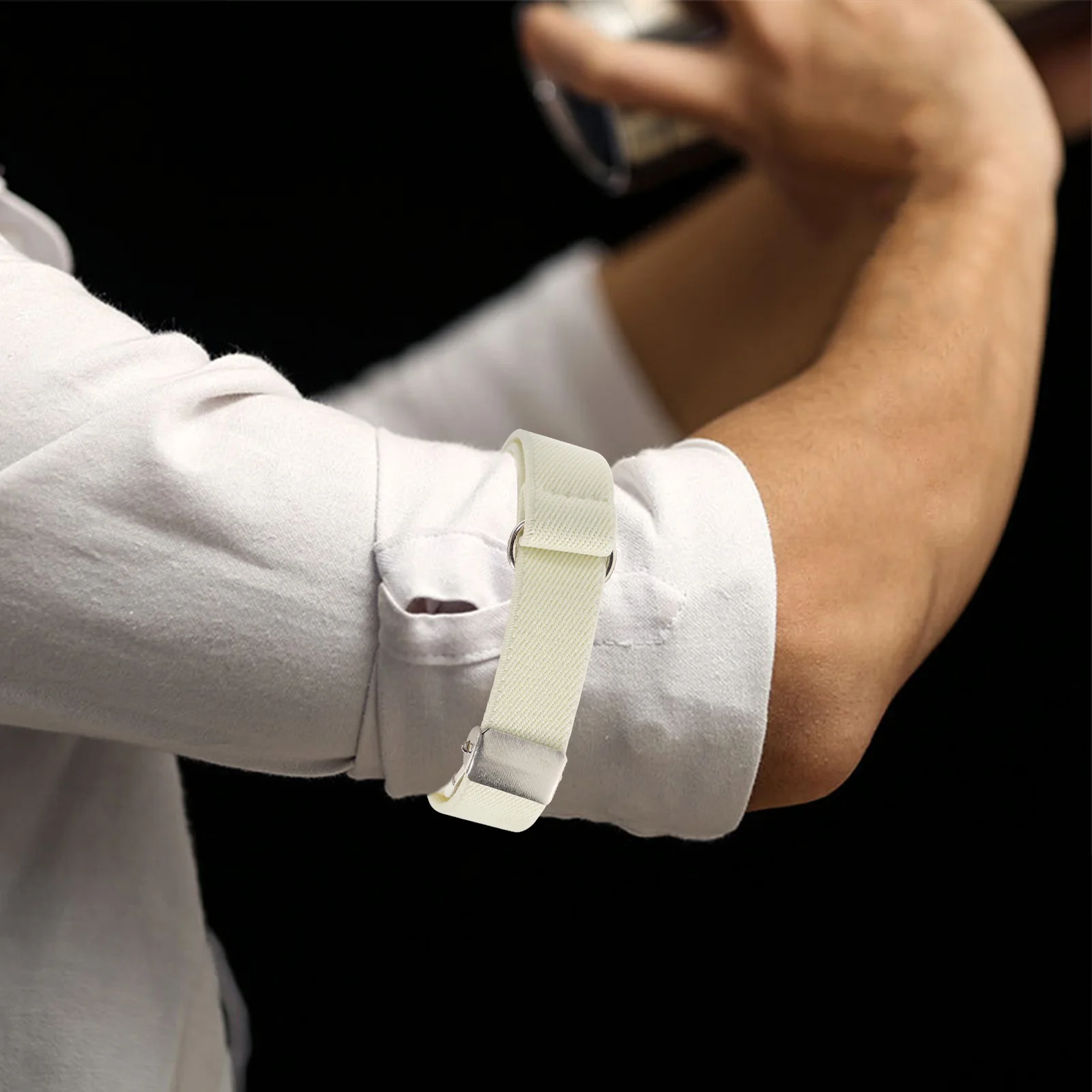 

1 Pair Sleeve Ring Unisex Stretchy Armband Elastic Armlet For Men Women Adjustable Bangle Fashion Jewelry Accessory Hat