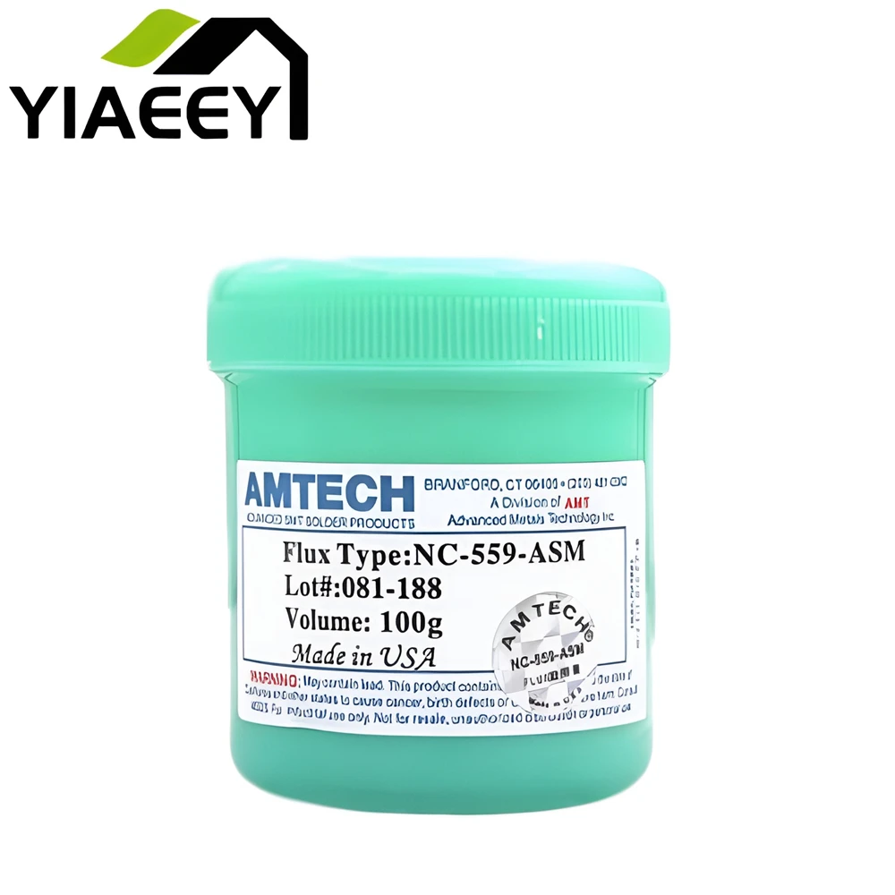 Paste 100% Original AMTECH NC-559 218 BGA PCB No-Clean Solder Paste Welding Advanced Oil Flux Grease Soldering Repair Paste 100g