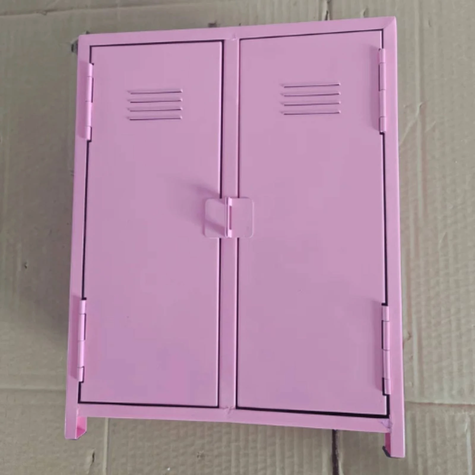Desktop Storage Cabinet Double-Door Tabletop Organizer with Doors Metal Cabinet with Doors Compact for Students, Office Desk