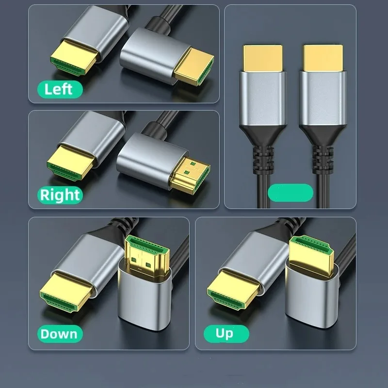 8K 90 Degree Up/Down/Left/Right Angle HDMI-compatible2.1 Cable Support 8K@60Hz ARC HDCP 3D HDR for Laptop PC Monitor HDTV image 2