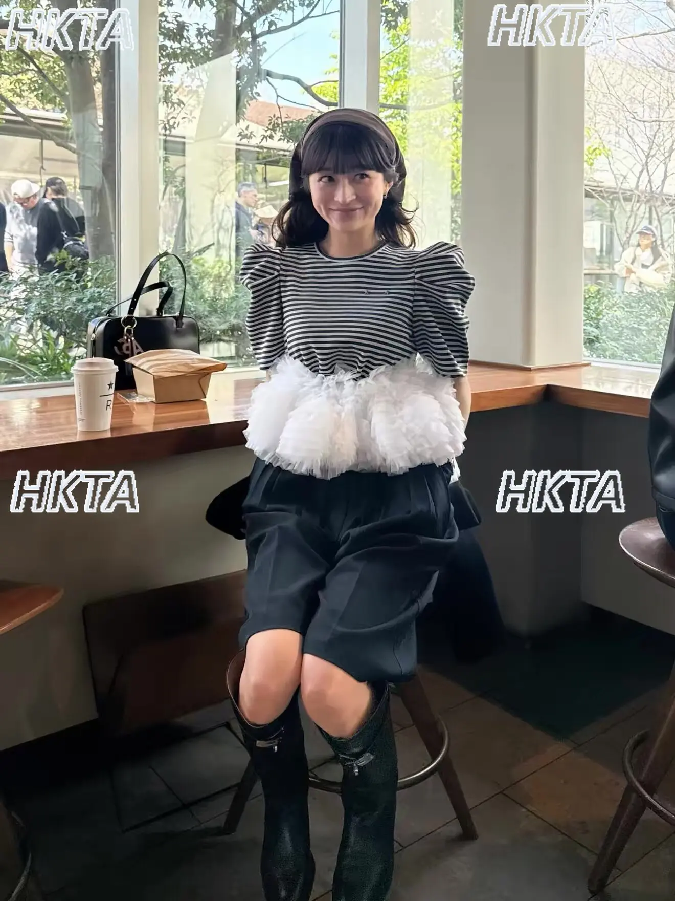 Japanese Sweet Short Bud Tshirt Women Summer Autumn New Fashion Versatile Striped Top Ladies Daily Commuting T-shirt Female
