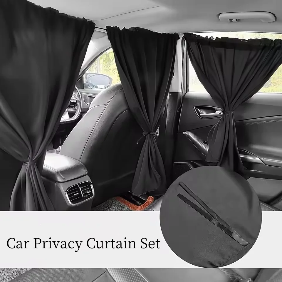 

4pcs Car Privacy Curtain Set Window Shade Privacy Travel Nap Night Car Interior Accessories Camping Detachable Simple Curtain