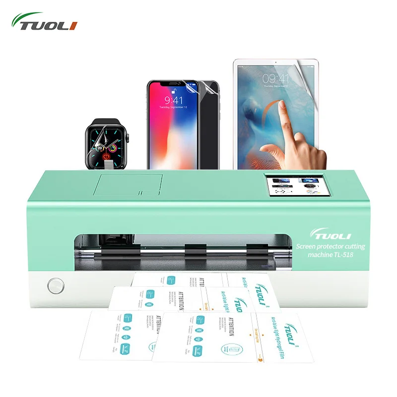 

TUOLI 518 New Arrival Mini Fully Automatic Mobile Phone Screen Protector Cutting Tpu Hydrogel Film Skin Sticker Cut Machine