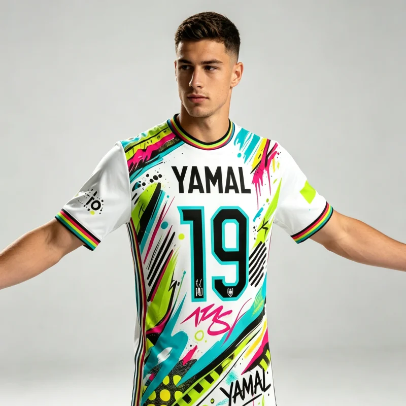 26 New Trendy Design Sports Top Parent Child T-shirt Graffiti Style Football Superstar Ronaldo No.7 Yamal No.10 T-shirt Fans