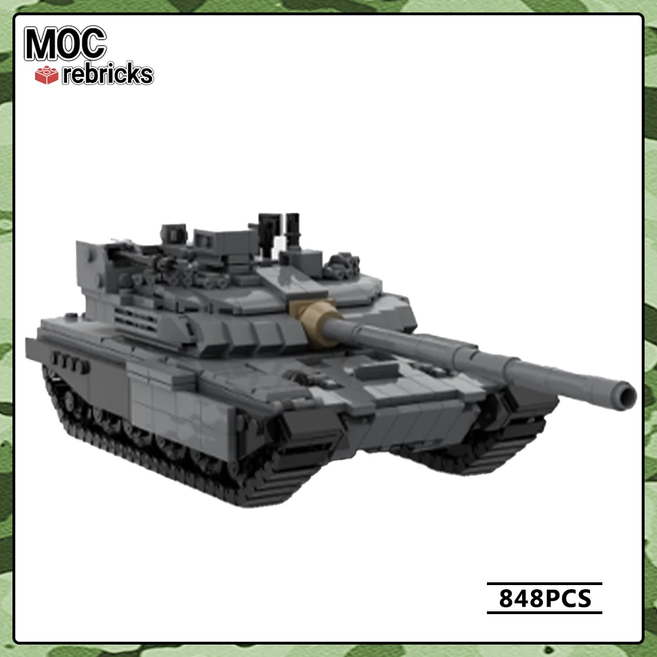 Military Vehicle Series T-72 M2 Mode Tank MOC Building Block DIY Model Puzzle Originality Education Collection Experts Brick Toy