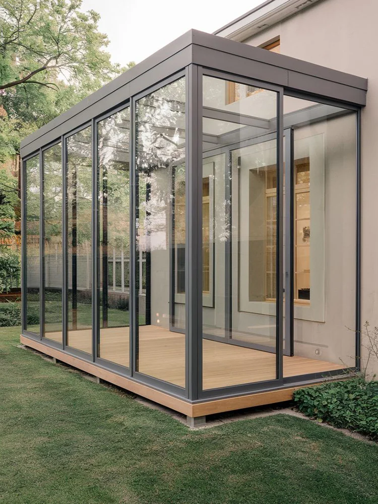 Sliding Sunroom Outdoor Glass Room Solarium Glass House Garden Patio Balcony House Extension Sun Room Aluminum Home Custom