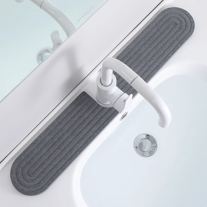 Super Absorbent Fast Drying Faucet Mat Diatom Mud Moisture-proof Diatomite Stone Sink Tray Reusable Non-Slip Faucet Splash Guard - view 6
